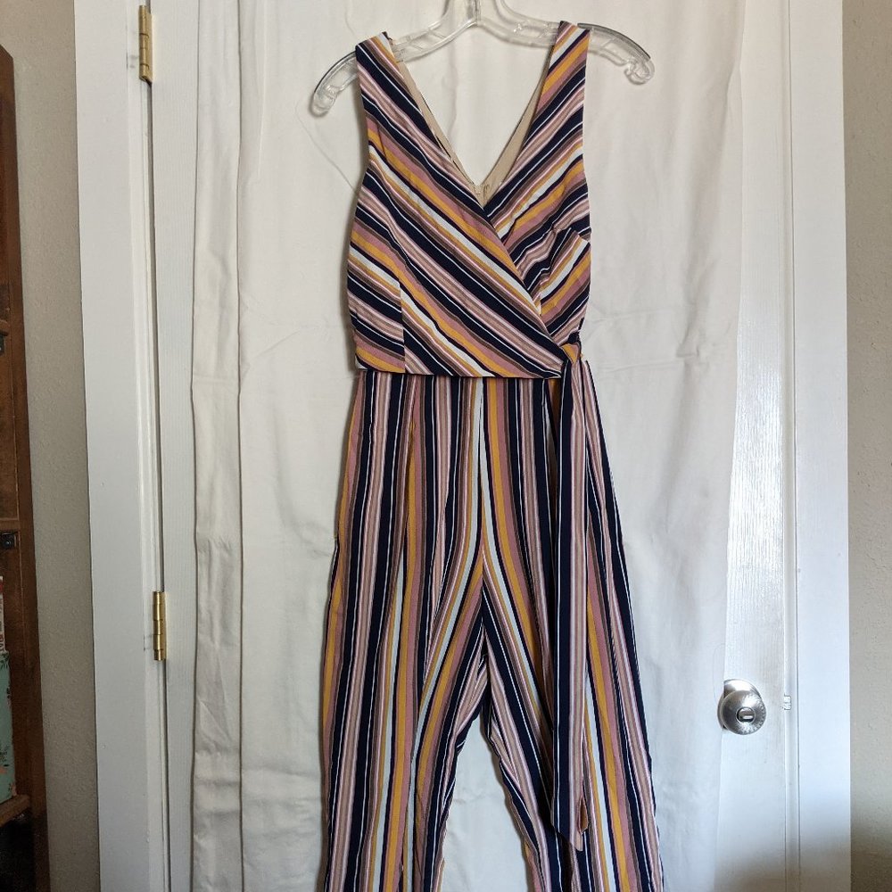Speechless Wraparound Jumpsuit Summer Stripes NWT